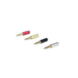 3.5mm Stereo Erkek Jack-Jak 4 Boğumlu Konnektör - Kırmızı - EGNE-UDTK