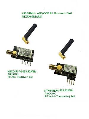 433.92MHz ASK/OOK RF Alıcı Verici Seti (NTXRX04RSARS4) - 1