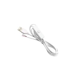 5V USB Anahtarlı Erkek Kablo Beyaz - 1 Metre - EGNE-UDTK