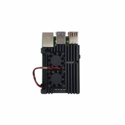 Raspberry Pi 4 Çift Fanlı Alüminyum Kasa Soğutucu - 1