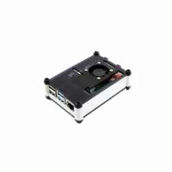 Raspberry Pi 4 Fanlı Muhafaza Kutusu Siyah/Beyaz Akrilik - Raspberry Pi