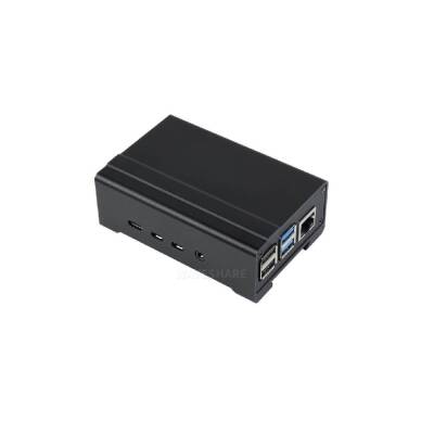 Raspberry Pi 4 için DIN Rayı Fanlı Alüminyum Kasa - 1